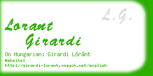 lorant girardi business card